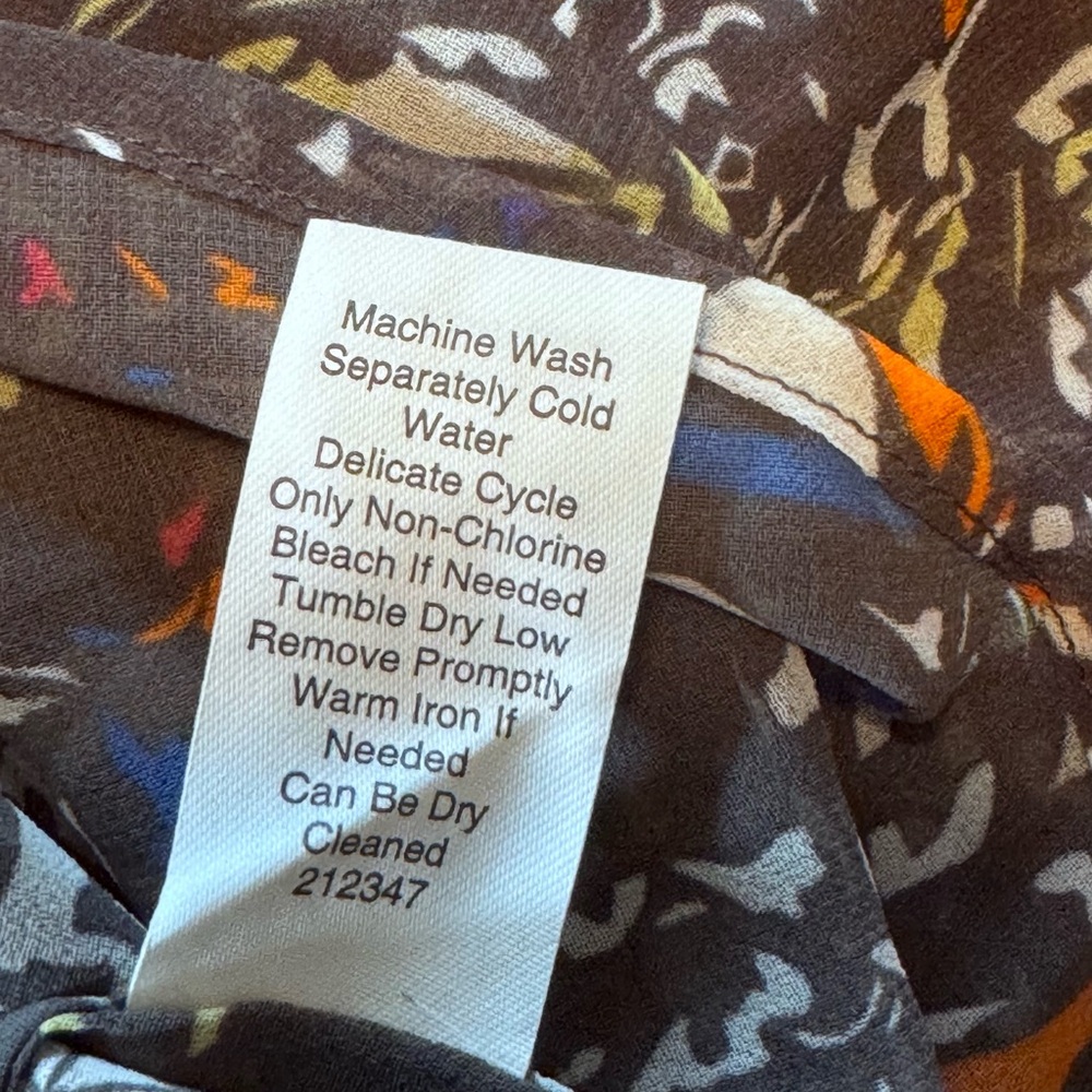 CABi XL Sheer Abstract Print Button Down Blouse Multicolor Career Top - Picture 10 of 12